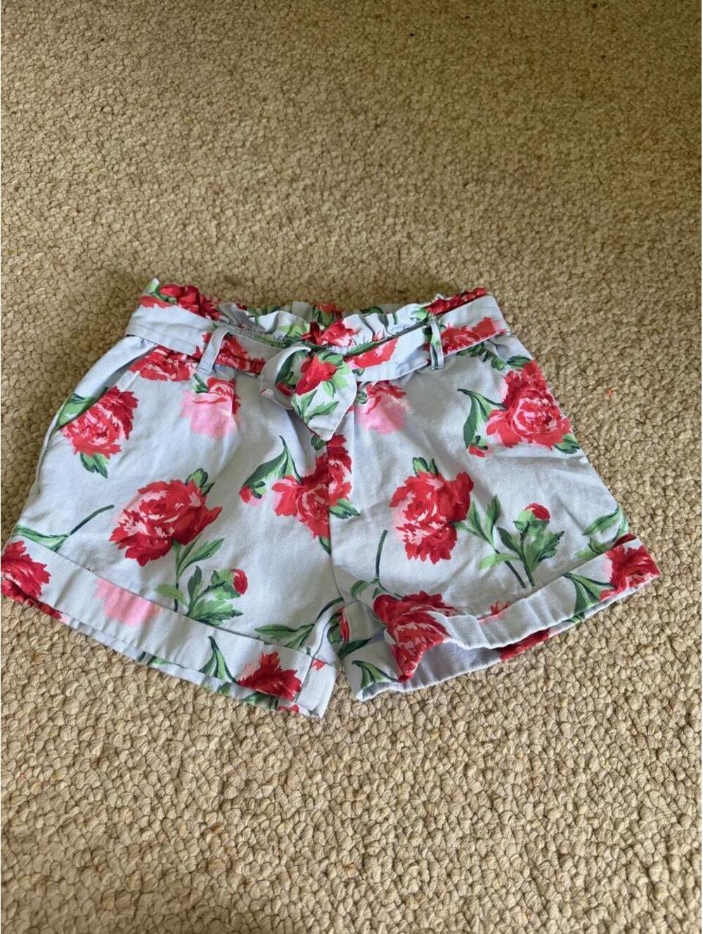 Janie and Jack red floral shorts